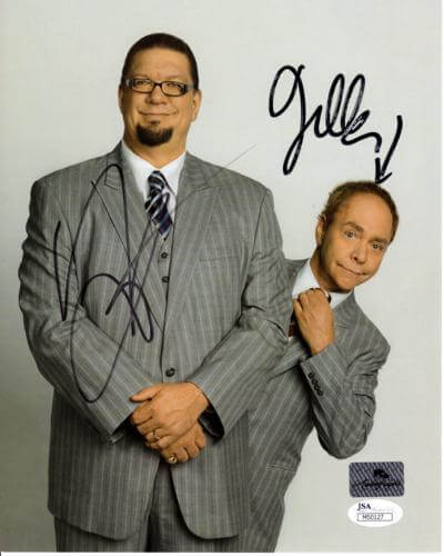 Penn Jillette And Teller Dual Autographed 8x10 Photo - JSA