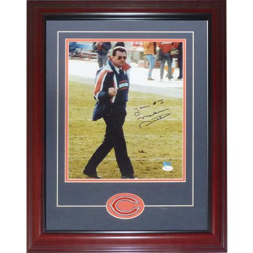 Mike Ditka Autographed Chicago Bears (Middle Finger) Deluxe Framed 11x14 Photo w/ "Your #1" and Patch - JSA