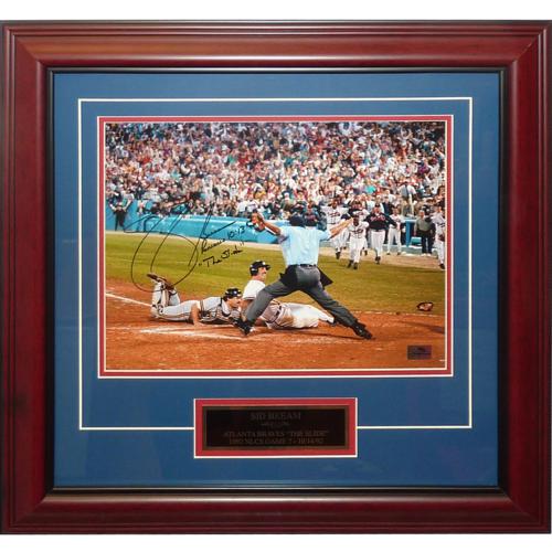 Sid Bream Autographed Atlanta Braves (NLCS Slide) Deluxe Framed 11x14 Photo w/ 