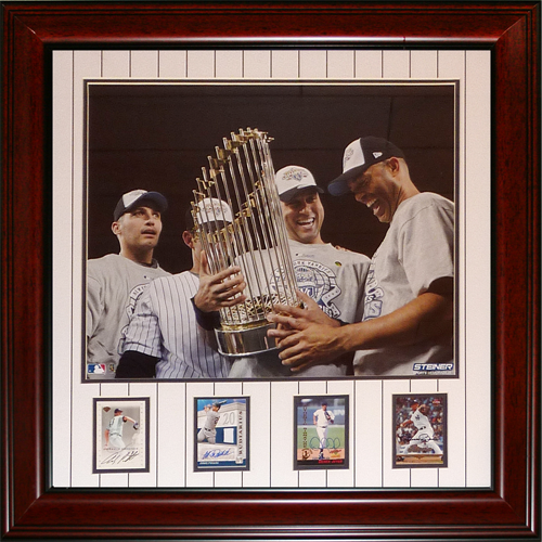 Limited Edition Yankees Core Four Majestic Authentic Jersey Signed By (4)  With Derek Jeter, Mariano Rivera, Andy Pettitte & Jorge Posada (Steiner  Hologram)