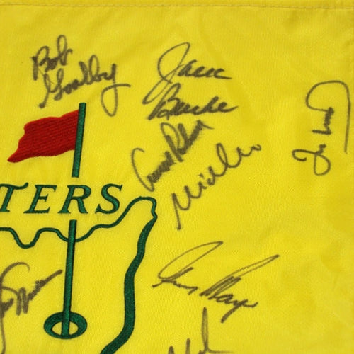 Masters Golf Pin Flag Autographed by 22 Former Champions #11