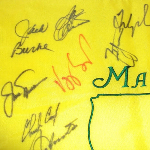 Masters Golf Pin Flag Autographed by 21 Former Champions #16