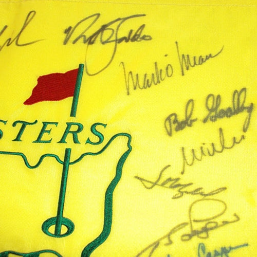 Masters Golf Pin Flag Autographed by 21 Former Champions #16