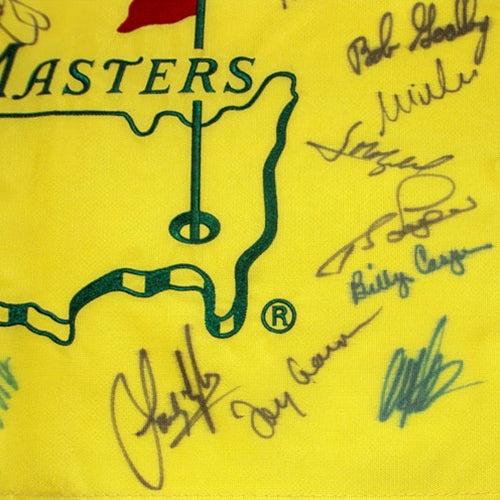 Masters Golf Pin Flag Autographed by 21 Former Champions #16