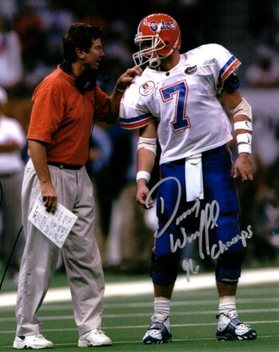 Danny Wuerffel Autographed Florida Gators (1996 with Spurrier) 8x10 Photo w/ 