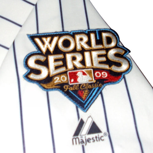 Derek Jeter Autographed New York Yankees (Pinstripe #2 2009 World Series Patches) Deluxe Framed Jersey - Steiner