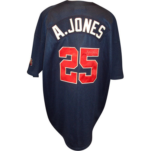 Andruw Jones Autographed Atlanta Braves (Blue #25) Custom Jersey -JSA