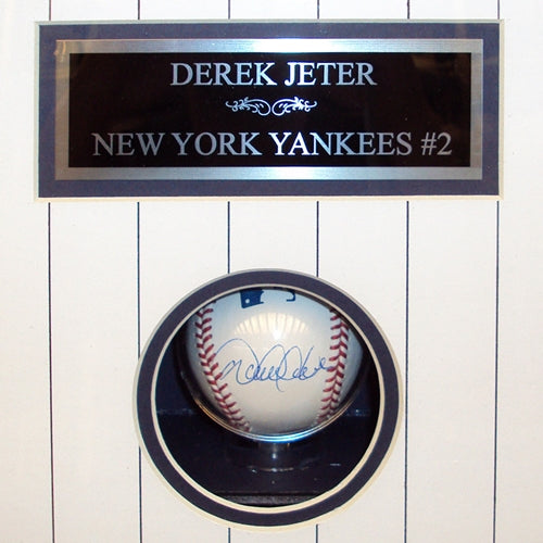 Derek Jeter Autographed New York Yankees Baseball Shadowbox Frame