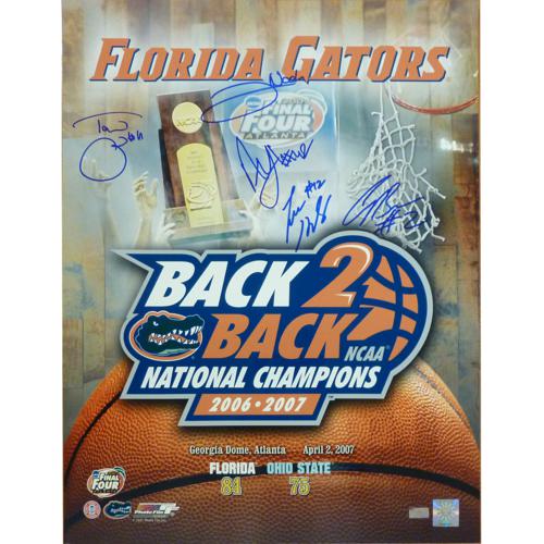 Florida Gators "Starting 5" (Brewer , Green , Horford , Humphrey , Noah) Autographed (Back-To-Back Collage) 16x20 Photo