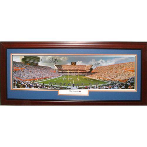 Steve Spurrier and Danny Wuerffel Autographed Florida Gators (The Swamp) Deluxe Framed Panoramic Photo