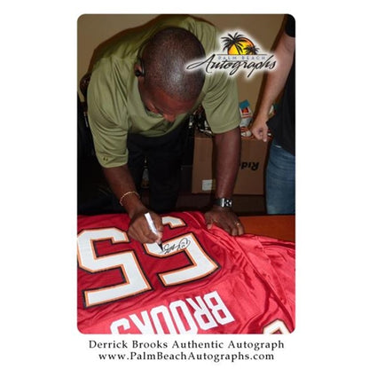 Derrick Brooks Autographed Tampa Bay Buccaneers (Red #55) Custom Stitched Jersey - Brooks Holo