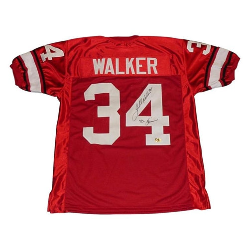 Herschel Walker Autographed Georgia Bulldogs (Red #34) Custom Stitched Jersey w/ "82 Heisman"