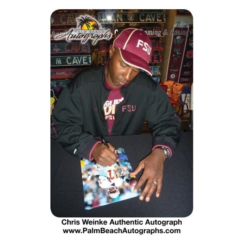 Charlie Ward Autographed Florida State FSU Seminoles (White Jersey) 8x10 Photo w/ "93 Heisman"