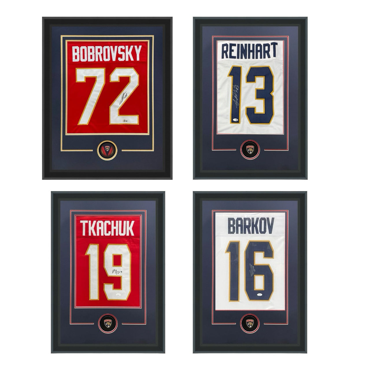 Florida Panthers Autographed Framed Four Jersey Bundle