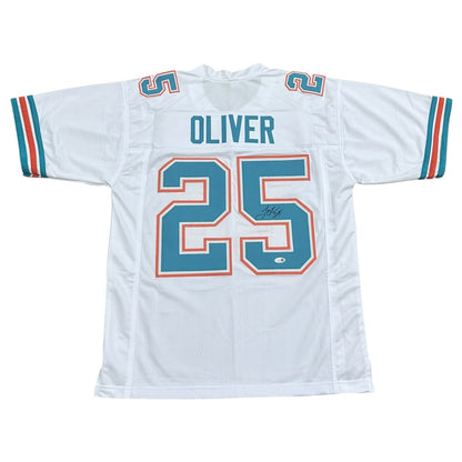 Louis Oliver Autographed Miami (White #25) Custom Stitched Jersey - JSA