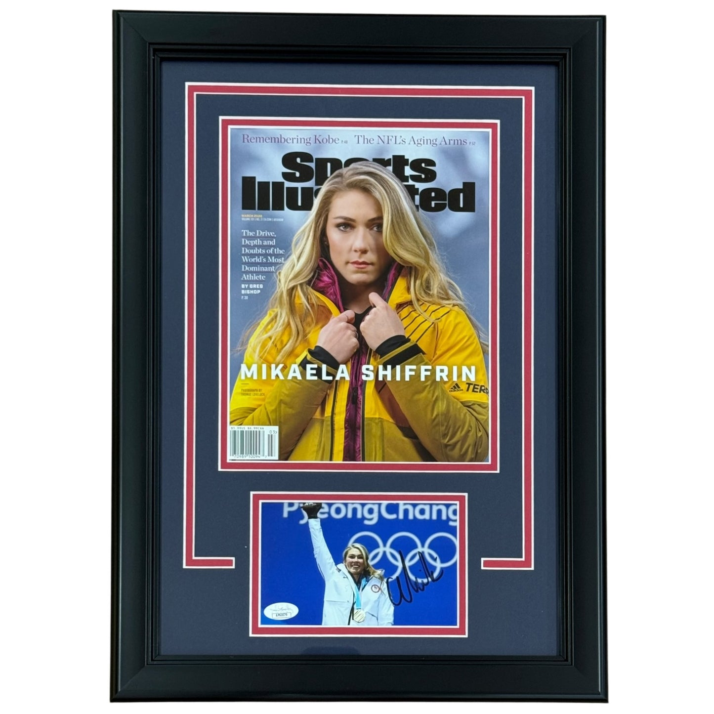 Mikaela Shiffrin Autographed USA Winter Olympics Alpine Skiing 4x6 Photo Deluxe Framed with Sports Illustrated - JSA