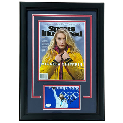 Mikaela Shiffrin Autographed USA Winter Olympics Alpine Skiing 4x6 Photo Deluxe Framed with Sports Illustrated - JSA
