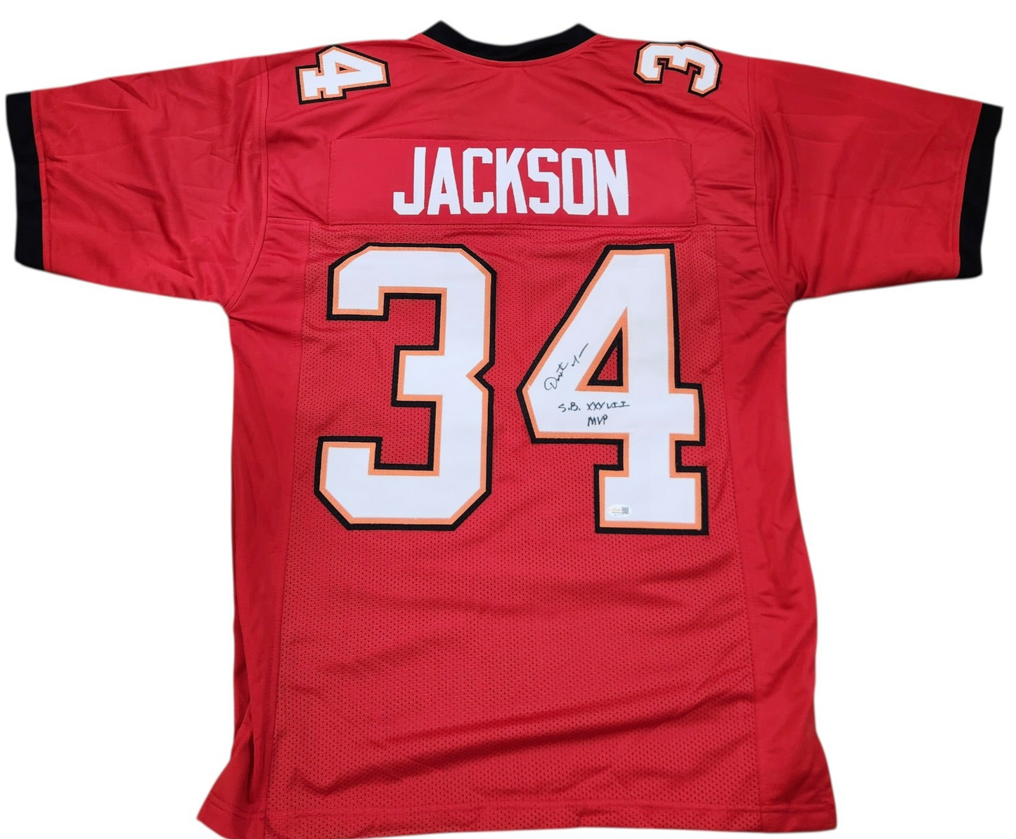 Dexter Jackson Autographed Tampa Bay (Red #34) Custom Jersey w/ SB XXXVII MVP - JSA