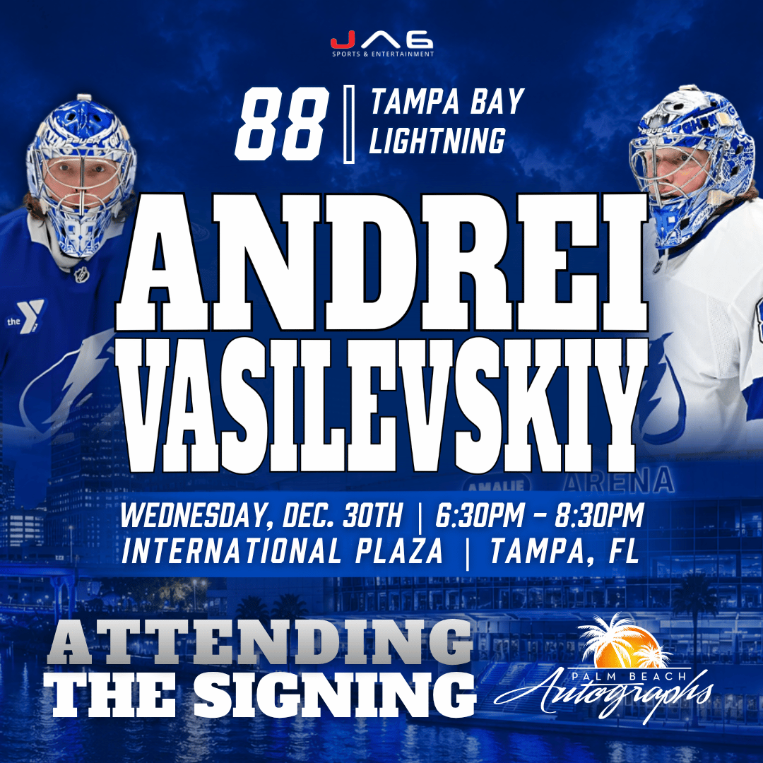 ANDREI VASILEVSKIY In-Store Tampa Bay Lightning Public Autograph Signing Event In Tampa At International Plaza - December 30th, 2026