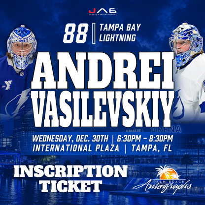 ANDREI VASILEVSKIY In-Store Tampa Bay Lightning Public Autograph Signing Event In Tampa At International Plaza - December 30th, 2026