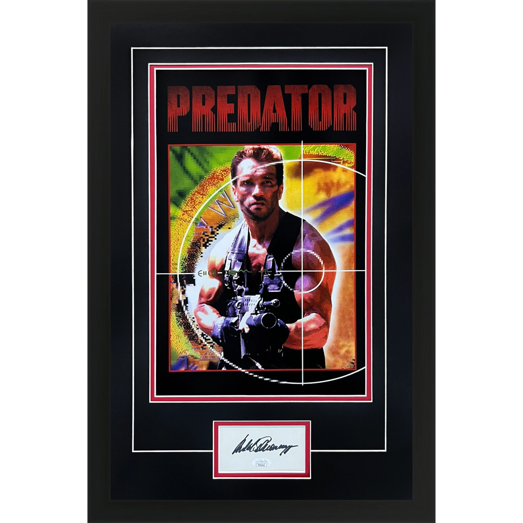 Arnold Schwarzenegger Autographed Predator Deluxe Framed 11x17 Movie Poster Piece - JSA