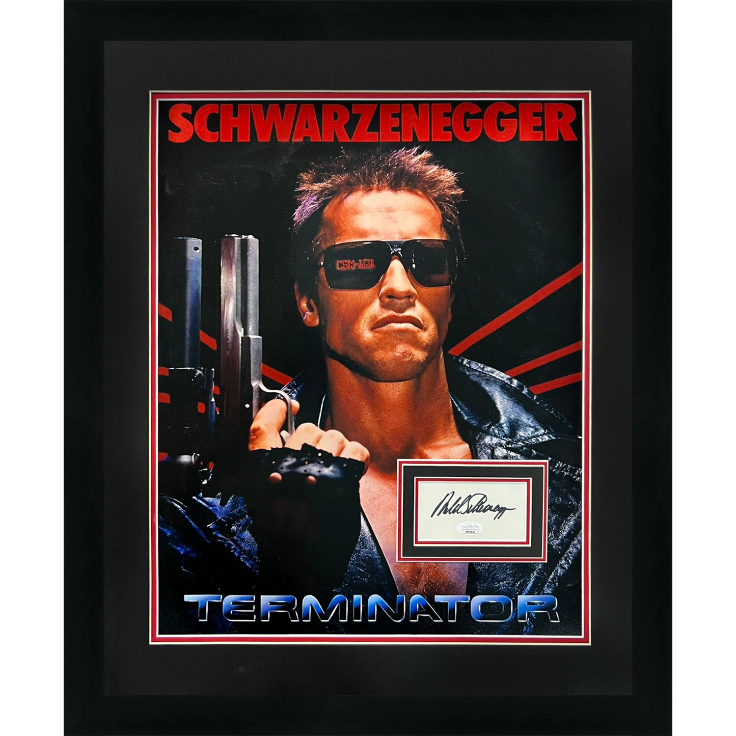 Arnold Schwarzenegger Autographed Terminator Deluxe Framed 16x20 Movie Poster Piece - JSA