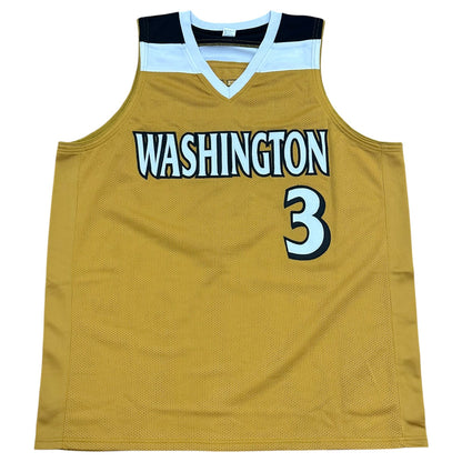 Caron Butler Autographed Washington (Gold #3) Custom Stitched Jersey - JSA