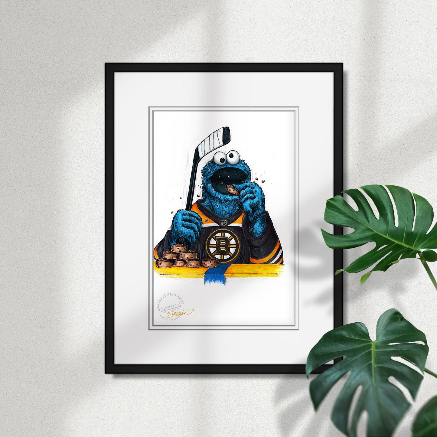 Cookie Monster x NHL Bruins Limited Edition Art Print