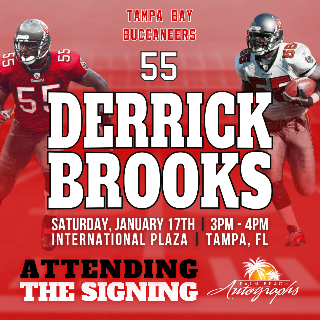 DERRICK BROOKS AUTOGRAPH EVENT - Tampa (International Plaza) In-Store Public Signing - January 17th, 2026