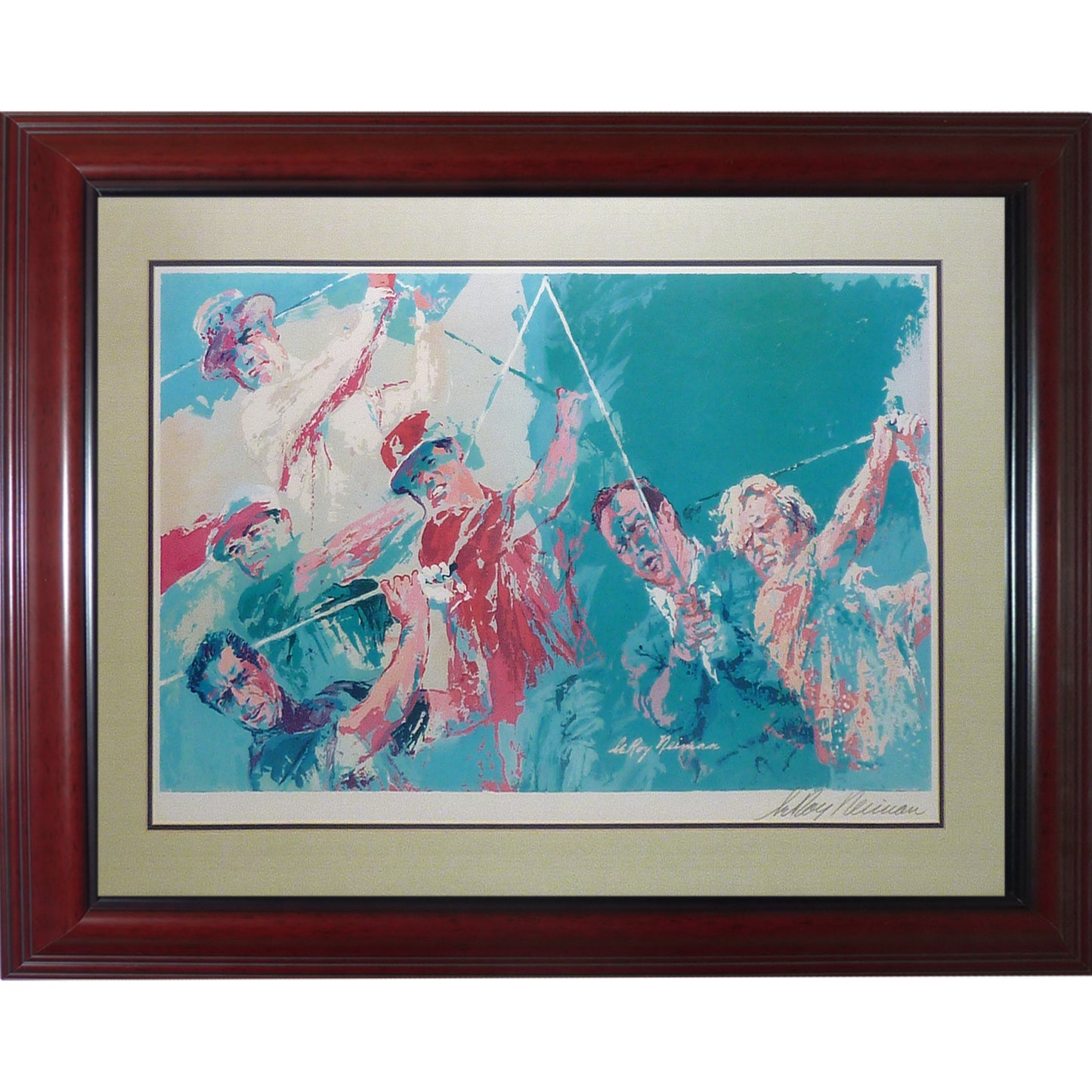LeRoy Neiman Autographed "Legends of Golf" Deluxe Framed Artwork Print
