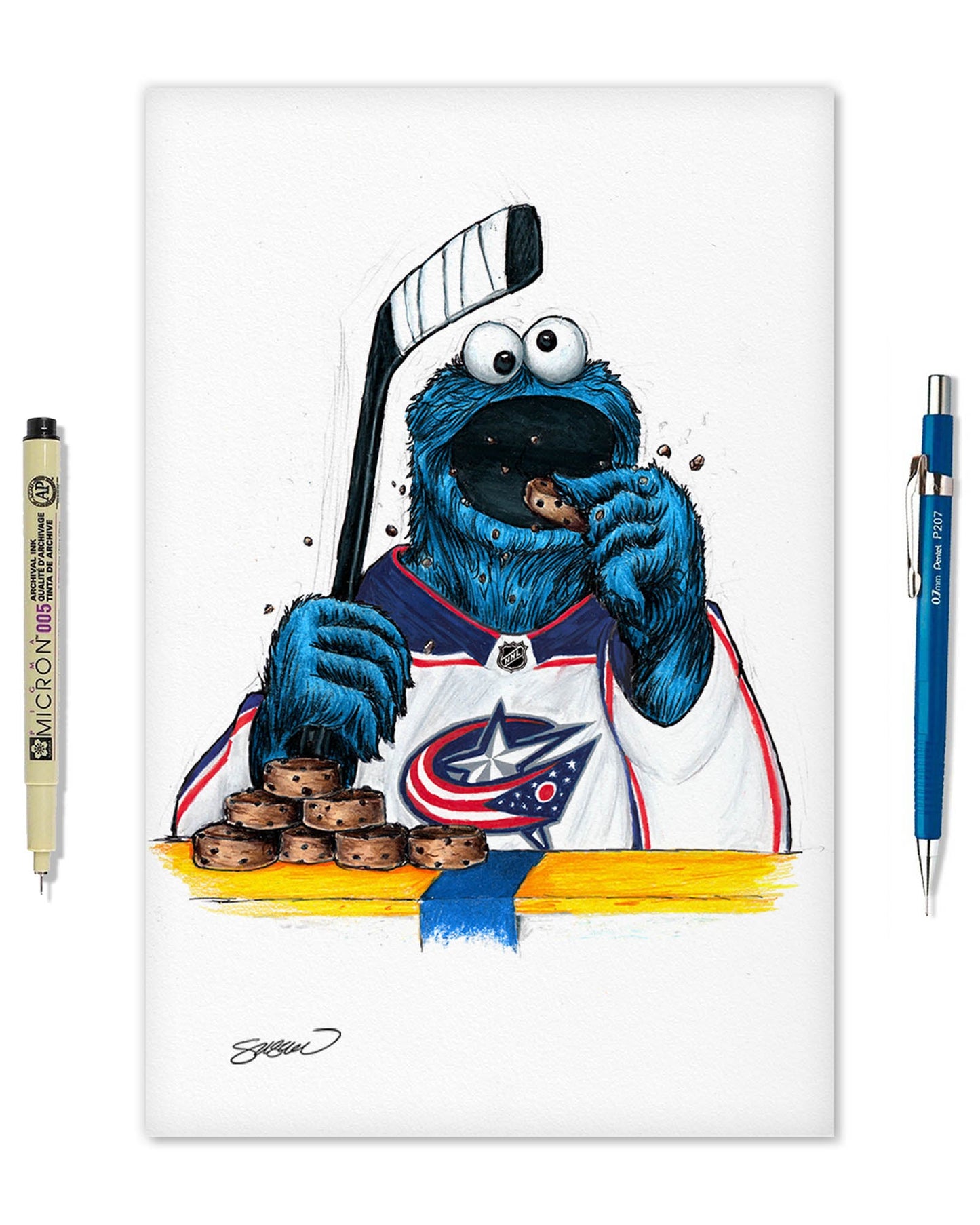 Cookie Monster x NHL Blue Jackets Limited Edition Art Print