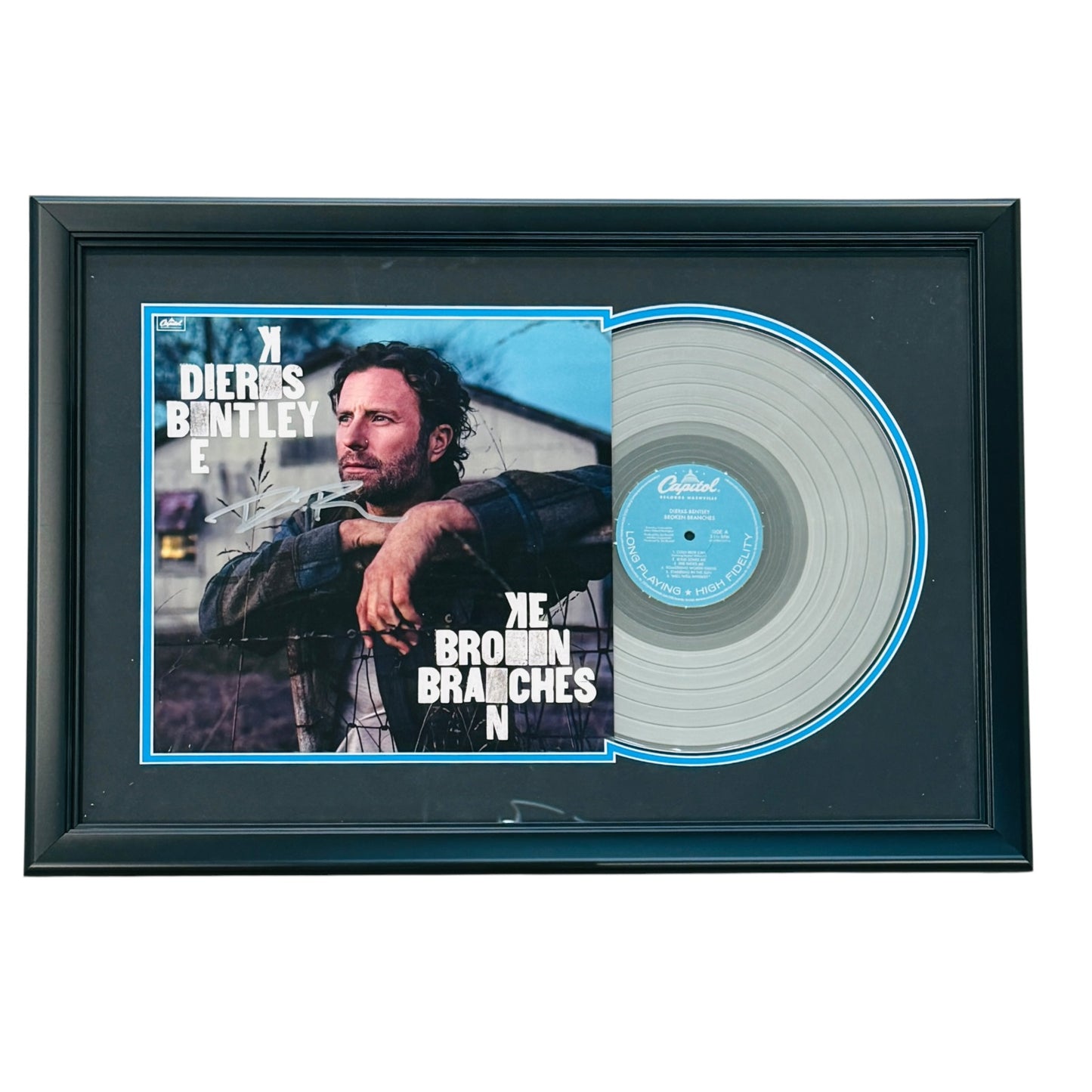 Dierks Bentley Autographed Broken Branches Deluxe Framed Vinyl and Cover - JSA