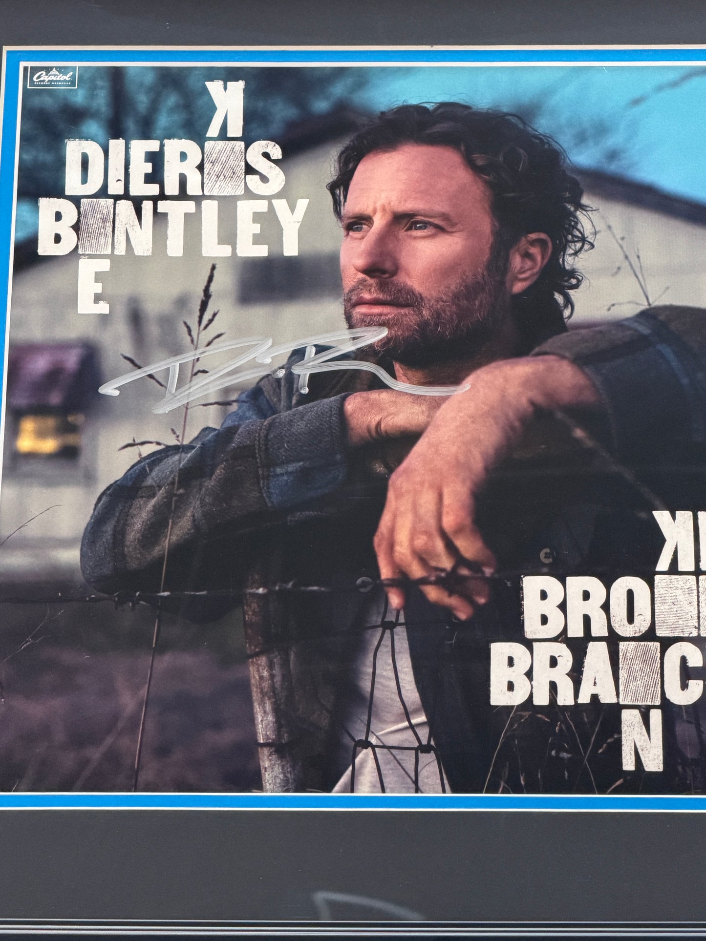 Dierks Bentley Autographed Broken Branches Deluxe Framed Vinyl and Cover - JSA
