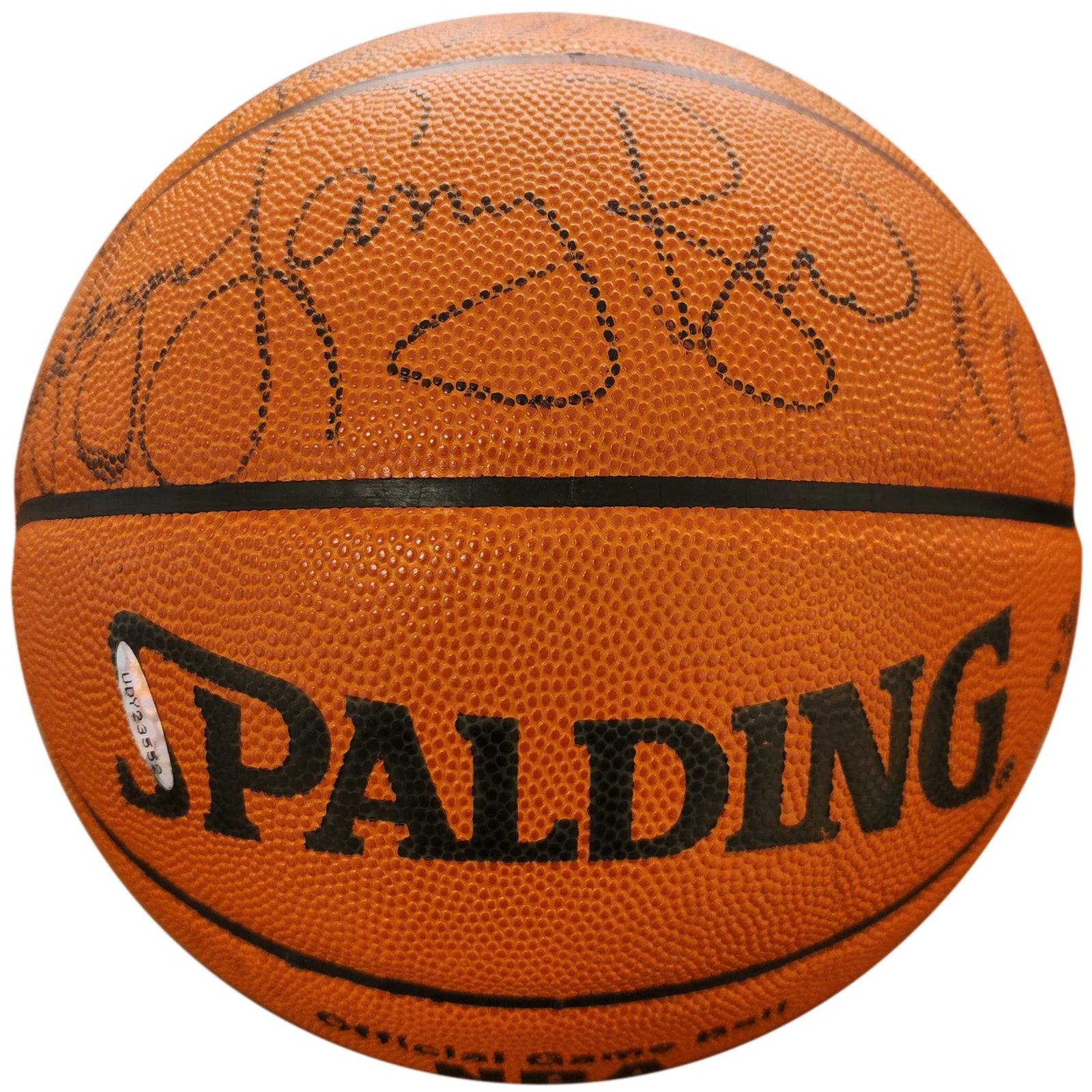 Boston Celtics 1985-86 Team Autographed NBA Spalding Basketball - Upper Deck