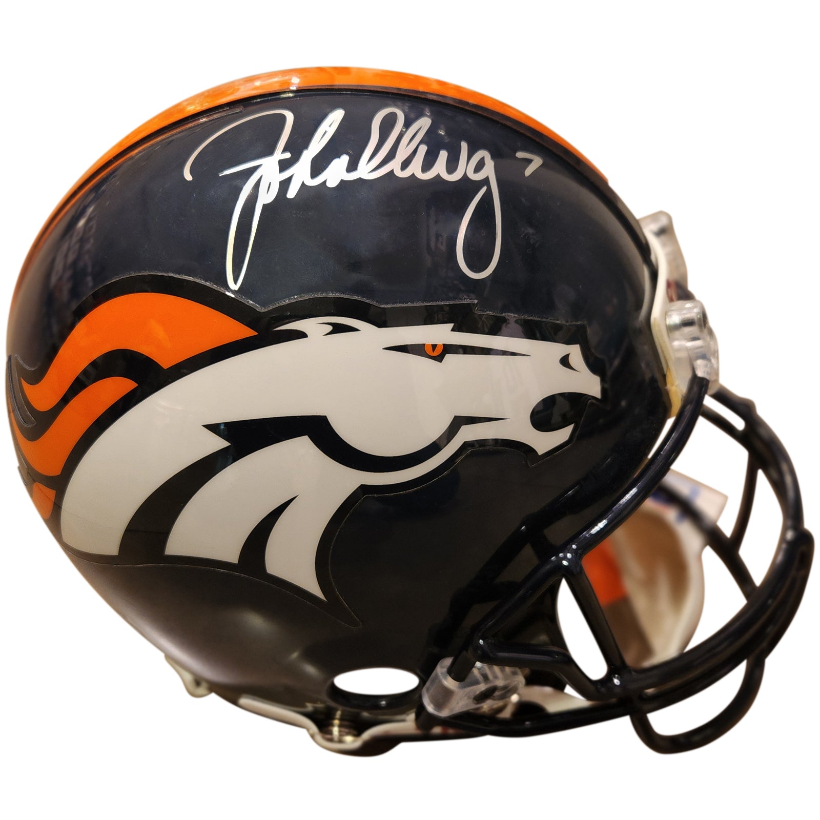 John Elway Autographed Denver Broncos Authentic Proline Helmet - JSA
