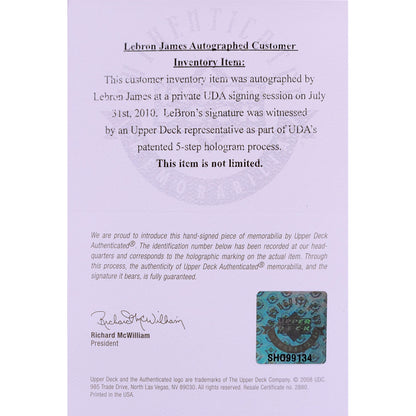 LeBron James Autographed Official NBA Basketball - UDA Upper Deck