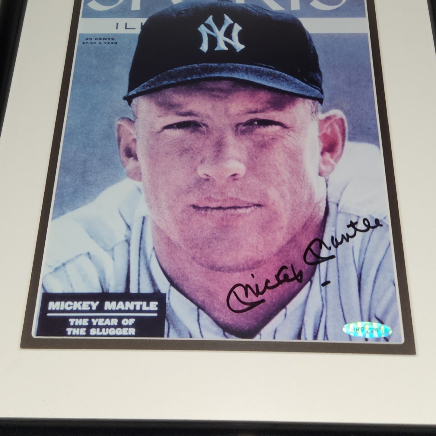 Mickey Mantle Autographed New York Yankees Deluxe Framed Sports Illustrated Photo - Upper Deck