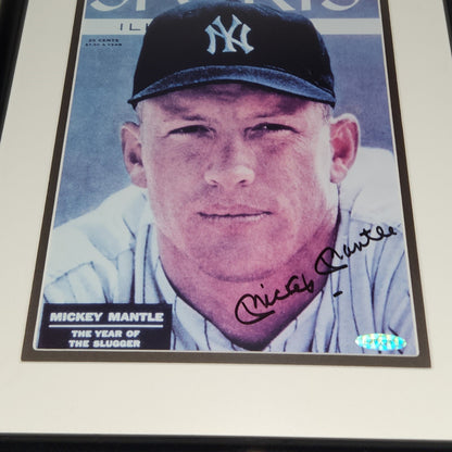 Mickey Mantle Autographed New York Yankees Deluxe Framed Sports Illustrated Photo - Upper Deck
