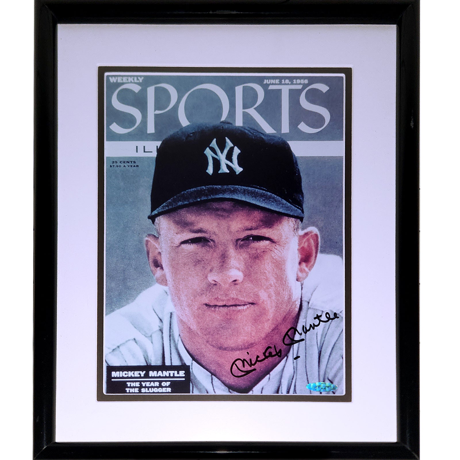Mickey Mantle Autographed New York Yankees Deluxe Framed Sports Illustrated Photo - Upper Deck