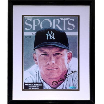 Mickey Mantle Autographed New York Yankees Deluxe Framed Sports Illustrated Photo - Upper Deck
