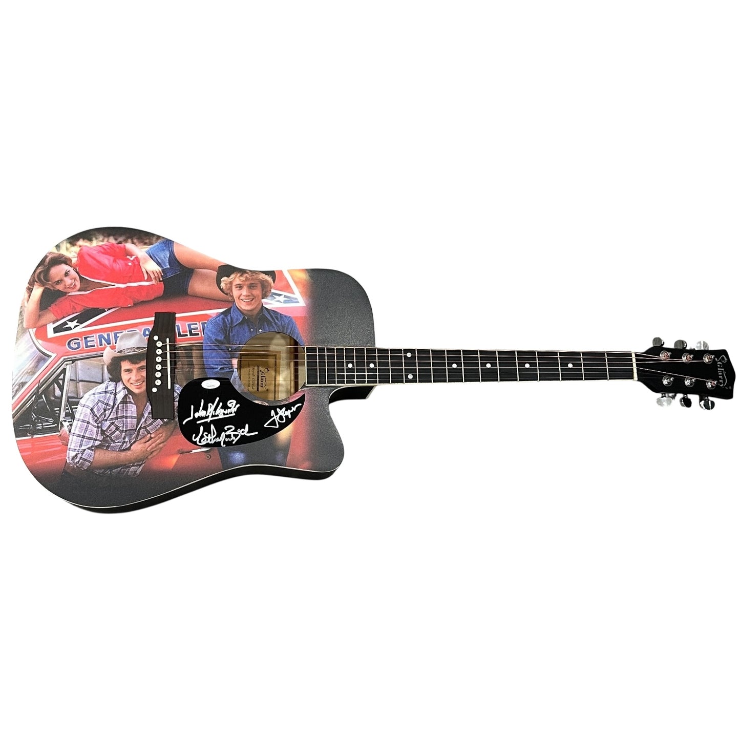 Dukes of Hazzard Wrapped Acoustic Guitar with Signature - JSA