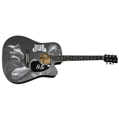 Luke Combs Wrapped Acoustic Guitar with Signature - JSA