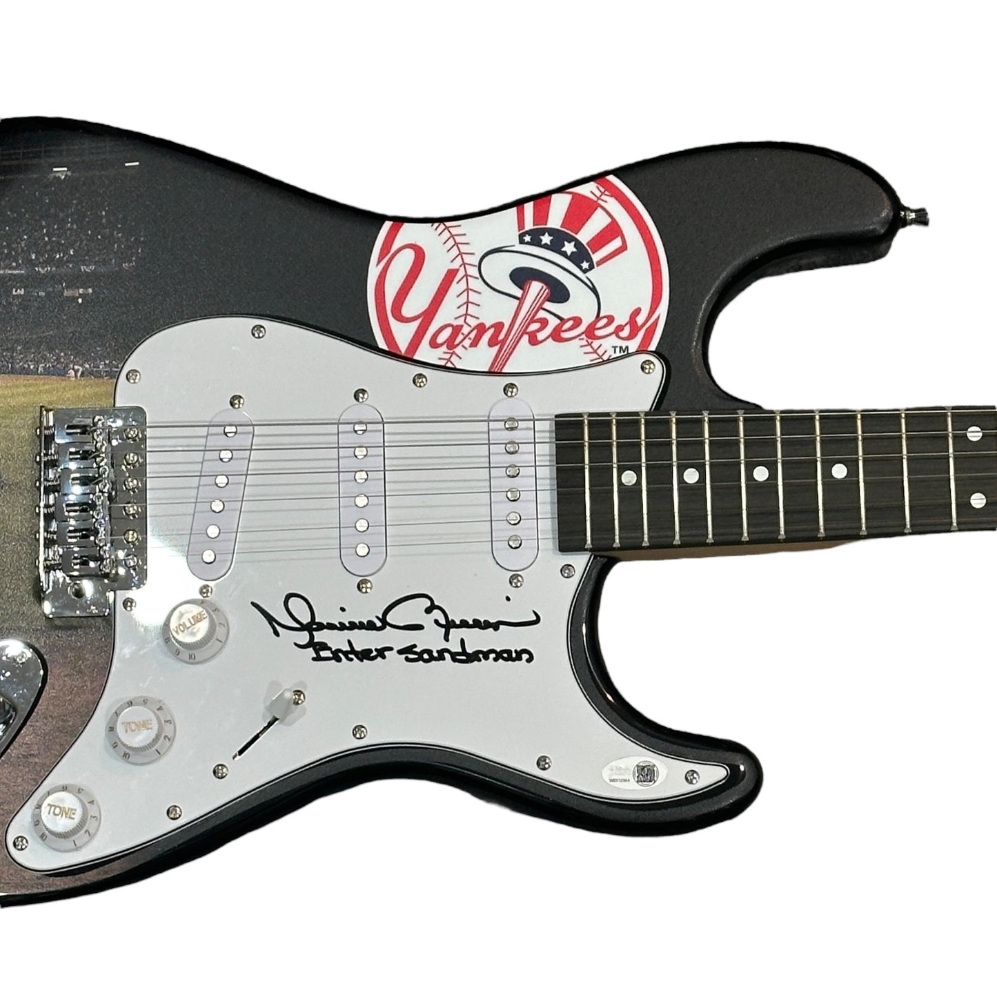 Mariano Rivera "Enter Sandman" Autographed Wrapped Electric Guitar - JSA