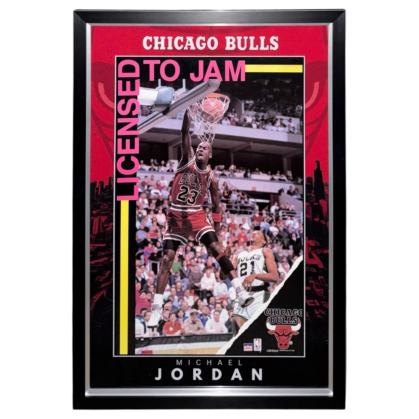 Michael Jordan Autographed Chicago Bulls Deluxe Framed 28x42 Original Poster - JSA