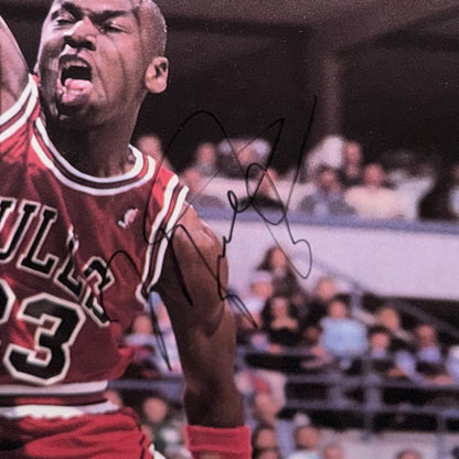 Michael Jordan Autographed Chicago Bulls Deluxe Framed 28x42 Original Poster - JSA