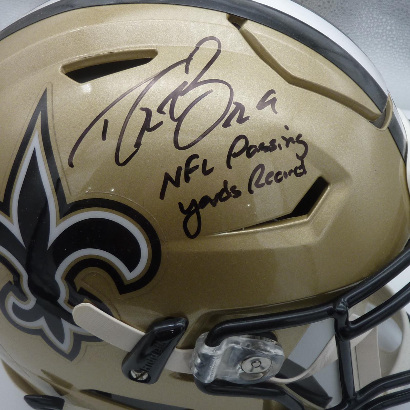 brees speedflex helmet Drew Brees Autographed New Orleans Saints Speed Flex Authentic Helmet – Palm Beach Autographs LLC