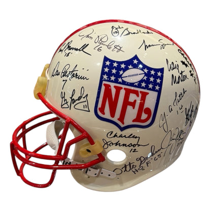 NFL Quarterback Legends Autographed NFL QB Legends Replica Deluxe Full Size Helmet - JSA