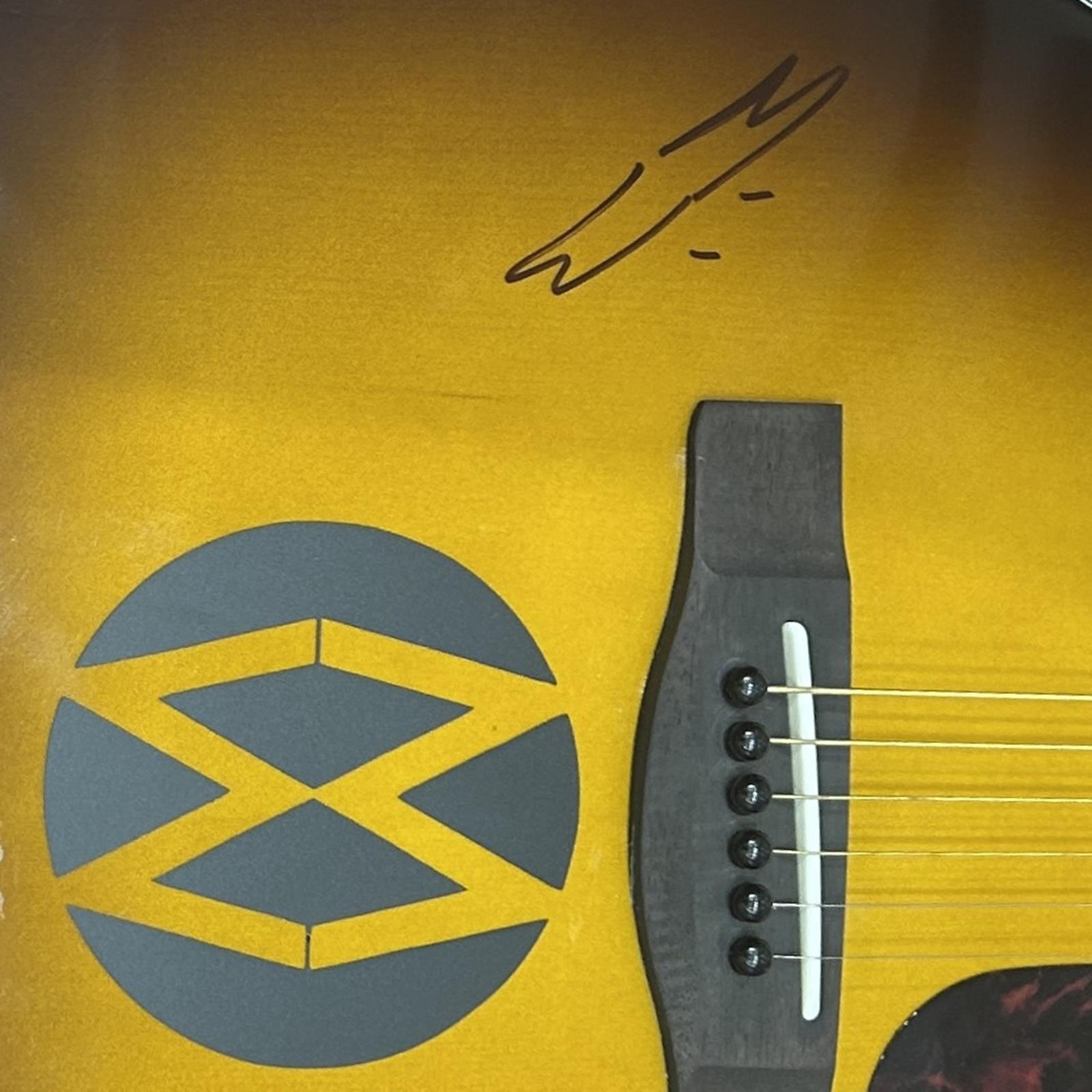 Morgan Wallen Autographed Acoustic Guitar on body - JSA