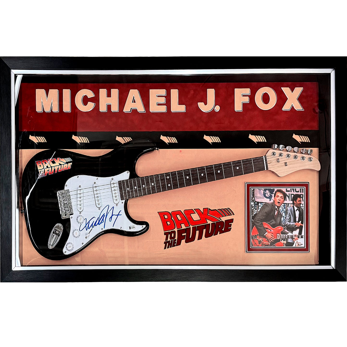 Michael J Fox Autographed Back To The Future Guitar Deluxe Framed Shadowbox - JSA