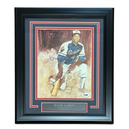 Hank Aaron Autographed Atlanta Braves Deluxe Framed 8x10 Photo - JSA